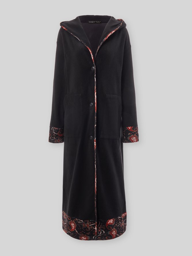 Lapel Printed Vintage Coats