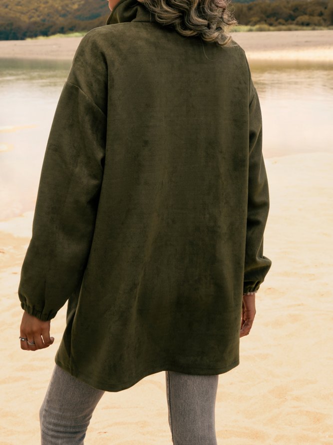 Casual Stand Collar Pockets Coats