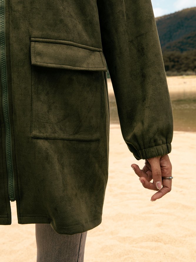 Casual Stand Collar Pockets Coats