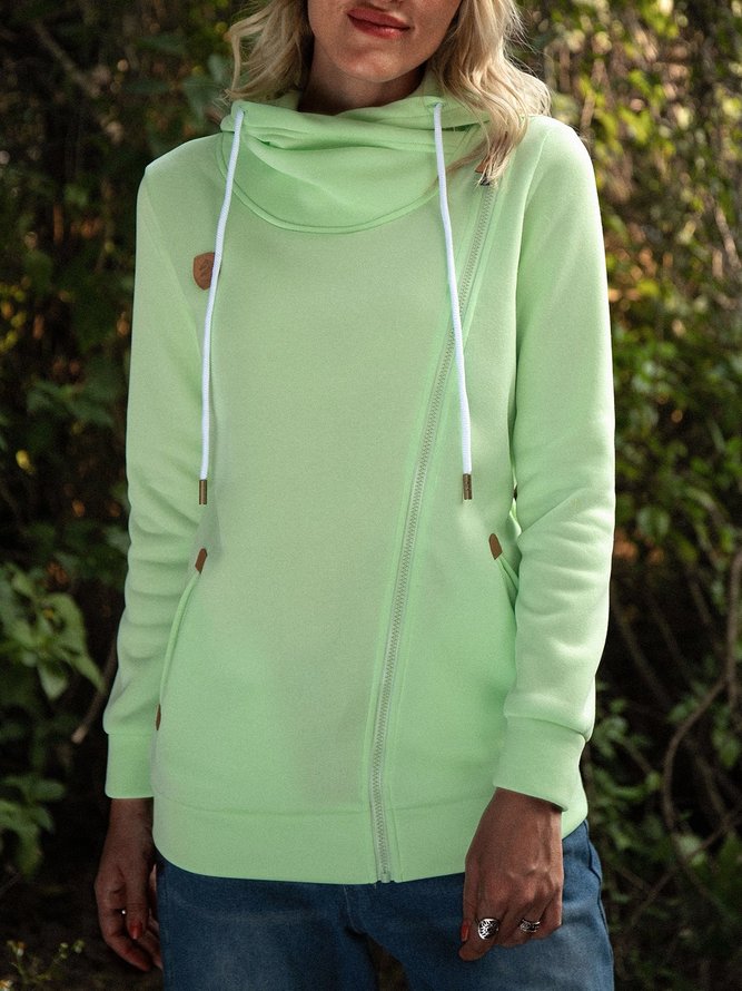 Solid Hooded Outerwear