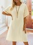 Casual Solid Casual Short Sleeve Weaving Dress