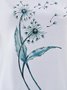 Casual Dandelion Short Sleeve Round Neck Printed Top T-Shirt