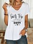 V Neck Jersey Casual Loose T-Shirts