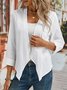 Plain Casual Cotton Other Coat