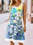 Regular Fit Floral U-Neck Sleeveless Knitting Dress