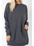 Casual Round Neck Cotton Blends Causal Tops