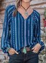 Vacation Cotton Blends Hooded Blouses