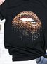 Cotton-Blend Printed Casual T-shirt