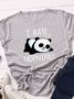Printed Loose Casual Crew Neck T-shirt