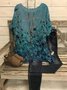 Cotton-Blend Loose Casual Floral Auto-Clearance
