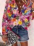 Printed Vacation V Neck Blouses