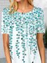 Printed Casual Crew Neck Fit Auto-Clearance
