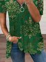Cotton Blends V Neck T-shirt