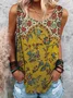 Cotton Boho Crew Neck Tanks & Camis