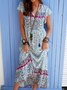 Loose Vacation Floral Cotton Maxi