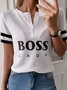 Printed Casual Loose Cotton-Blend T-shirt