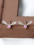 Christmas Elk Horn Zircon Earrings