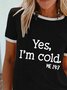 Round Neck Casual Cotton Blends T-shirt