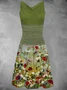 Vintage Floral Cotton Blends Floral Dresses