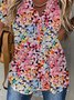 Casual Floral Buttoned Loosen Blouses