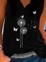 Regular Fit Dandelion Casual V Neck Tanks & Camis