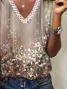 V Neck Jersey Loose Casual T-Shirts