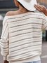 Women Casual Plain Autumn Loose Standard Long sleeve Crew Neck Regular Regular Sweater