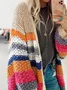 Women Casual Color Block Winter Long sleeve Wool/Knitting Mid-long Thicken Medium Elasticity Regular Size Sweater