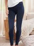 Women Casual Plain Autumn Natural Daily Tight Standard Legging Regular Size Jeans