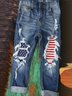 Vintage Ripped Graphic Denim&jeans