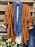Casual Patchwork Spring Buttoned Micro-Elasticity Plus Size Long sleeve Cotton-Blend Sweater coat for Women