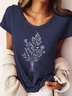 Cotton-Blend Casual Printed T-Shirts