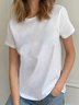 Solid Crew Neck Loose T-shirt