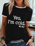 Round Neck Casual Cotton Blends T-shirt